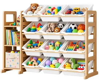 REGAŁ NA ZABAWKI DZIECI KSIĄŻKI ORGANIZER KOSZYK PÓŁKI POKÓJ DZIECIĘCY