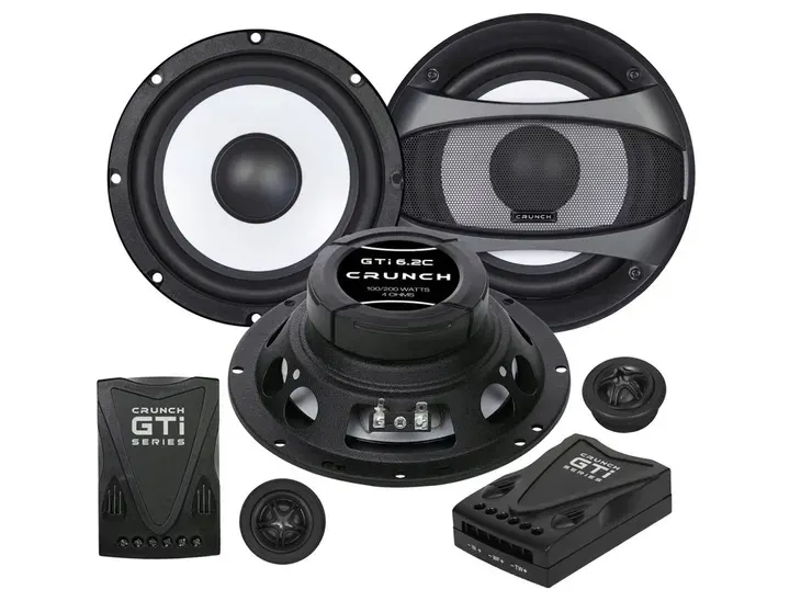 Crunch GTI6.2C Głośniki samochodowe 165mm 16.5cm System 100W RMS! Zwrotnice