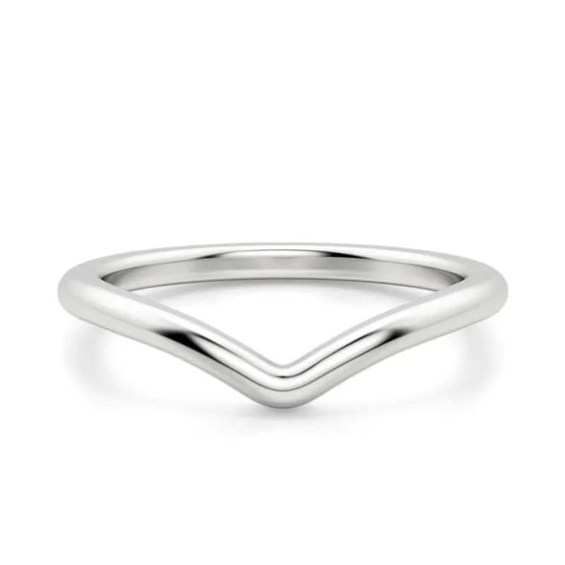 Obrączka Ślubna Chevron 585 Białe Złoto (14K)