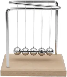 Wahadło Newtona wys. 15 cm metalowa dekoracja biurka brązowo-szara