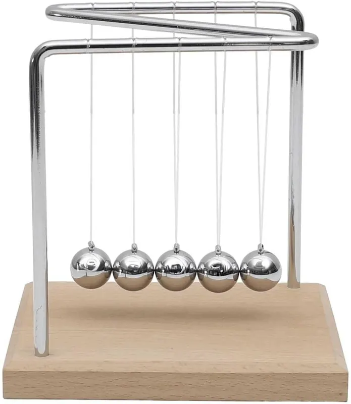 Wahadło Newtona wys. 15 cm metalowa dekoracja biurka brązowo-szara