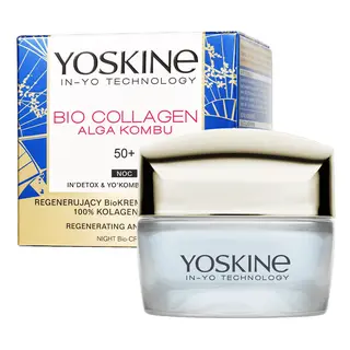 Yoskine Bio Collagen krem do twarzy na noc 50+ z kolagenem morskim, algą Kombu, olejem jojoba i peptydami 50 ml