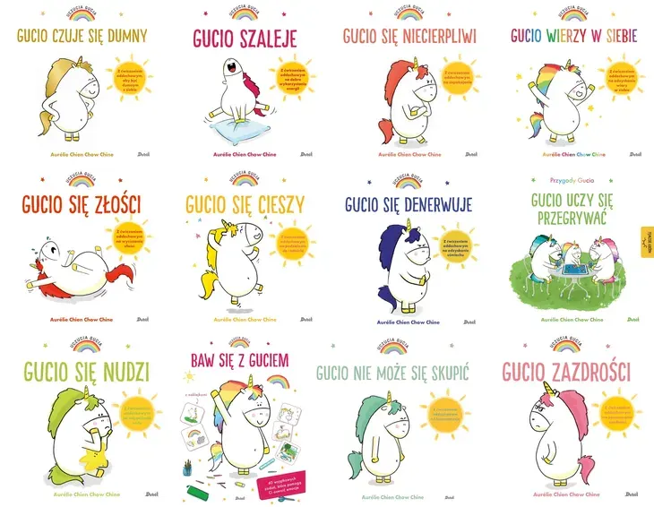 PAKIET 12X GUCIO CZUJE SIĘ DUMNY, SZALEJE, NIECIERPLIWI, ZŁOŚCI, CIESZY...