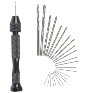 MINI WIERTARKA RĘCZNA TWIST + 25 WIERTEŁ SPIRALNYCH ZESTAW