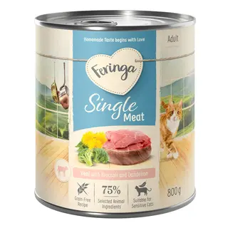 Feringa Single Meat Menu, 6 x 800 g - Cielęcina z brokułem i mniszkiem lekarskim