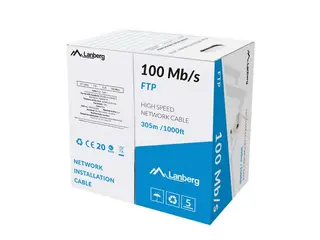 Lanberg Kabel LAN FTP 100Mb/s 305m drut cca szary