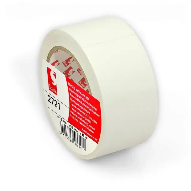Taśma BIAŁA oznaczeniowa ostrzegawcza podłogowa Włoska Scapa 2721 50mm/33m