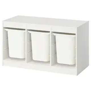 IKEA TROFAST regał BIAŁY + 3 pojemniki na zabawki