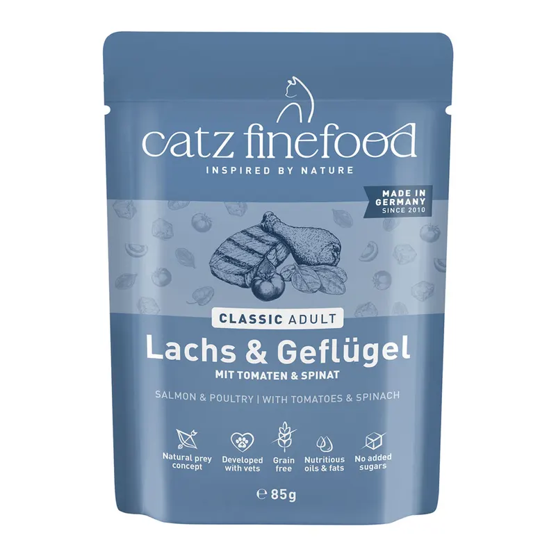 catz finefood, 8 x 85 g - Łosoś i drób