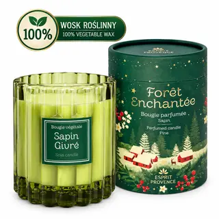 Esprit Provence Mroźna Jodła (Sapin Givré) - świeca sojowa w świątecznym opakowaniu 190 g