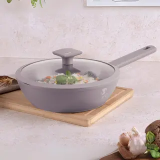 Patelnia głęboka z pokrywką 24 cm BerlingerHaus Taupe Collection BH-8092