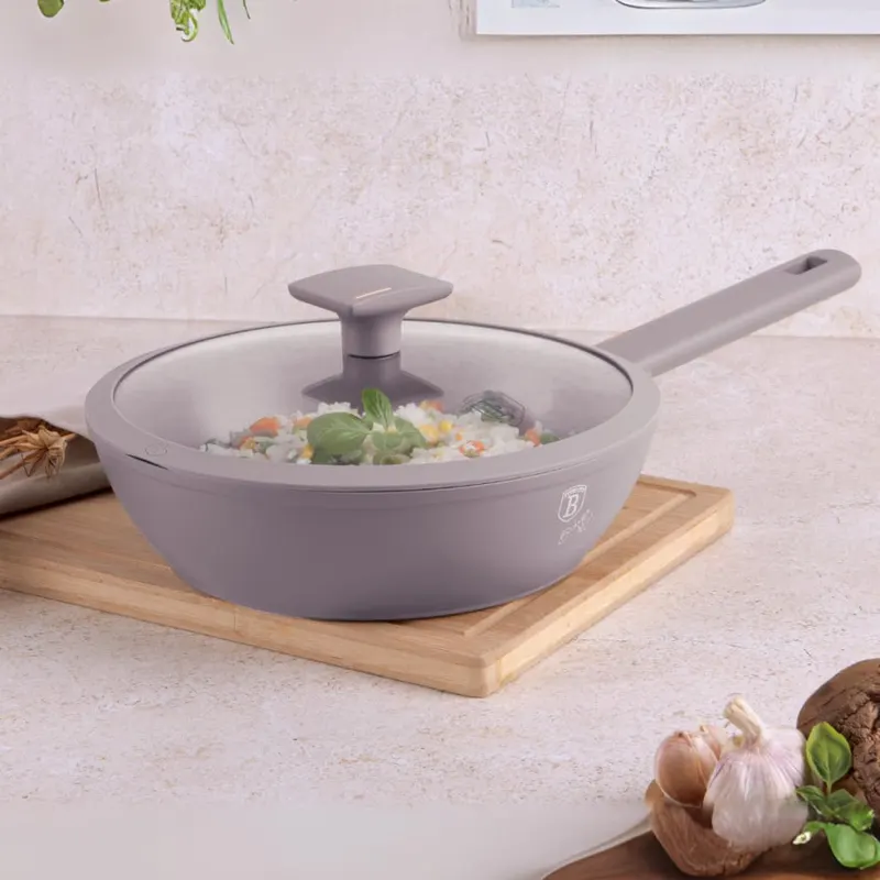 Patelnia głęboka z pokrywką 24 cm BerlingerHaus Taupe Collection BH-8092