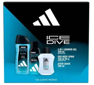 ADIDAS Ice Dive A/S 100 ml + body spray 150 ml + żel pod prysznic 250 ml