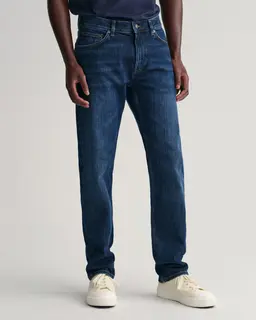 Gant Spodnie Jeansowe Męskie Regular Fit Granatowe