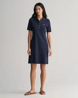 Gant Bawełniana Sukienka Damska Z Nadrukiem Slim Fit Granatowa