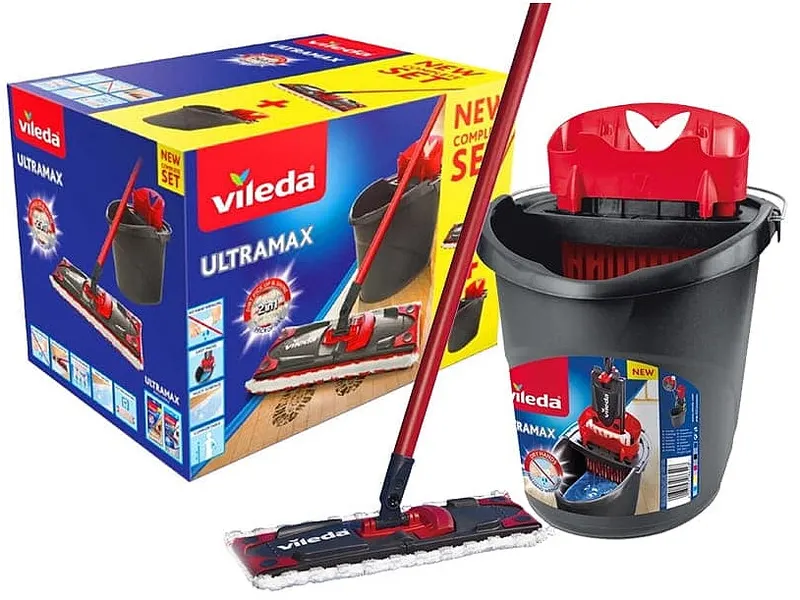Zestaw Vileda Ultramax Box mop płaski + wiadro