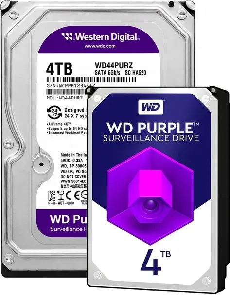 Dysk twardy 4TB WD Purple do monitoringu 4000Gb WD44PURZ do CCTV