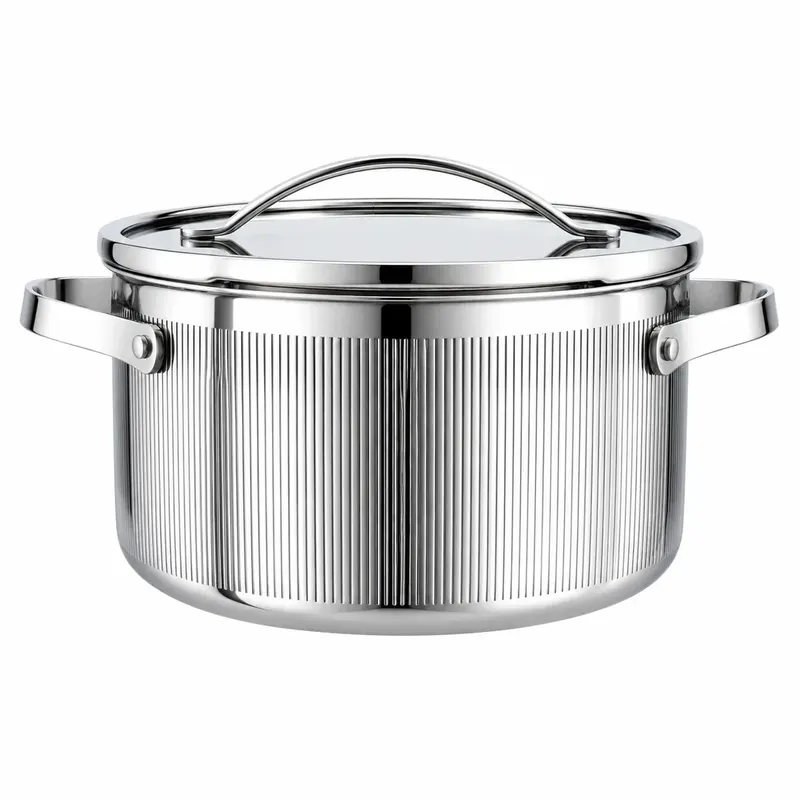 Garnek Vcasa Velora 24Cm Stal 304 Tri-Ply Indukcja Pokrywka Odcedzanie 5,8L