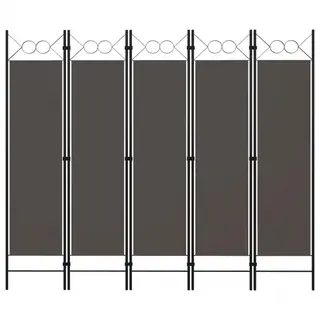 Parawan 5-panelowy, antracytowy, 200 x 180 cm