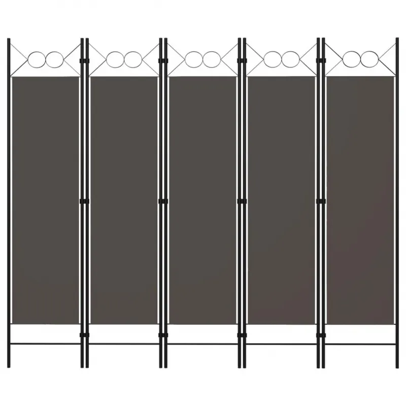Parawan 5-panelowy, antracytowy, 200 x 180 cm