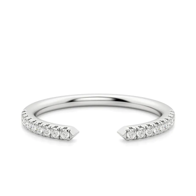 Obrączka Ślubna Vault Accented Laboratoryjny Diament 585 Białe Złoto (14K)