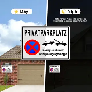 ALUMINIOWA TABLICZKA ZAKAZ PARKOWANIA 35X25 CM Z ODPORNYMI SŁUPKAMI