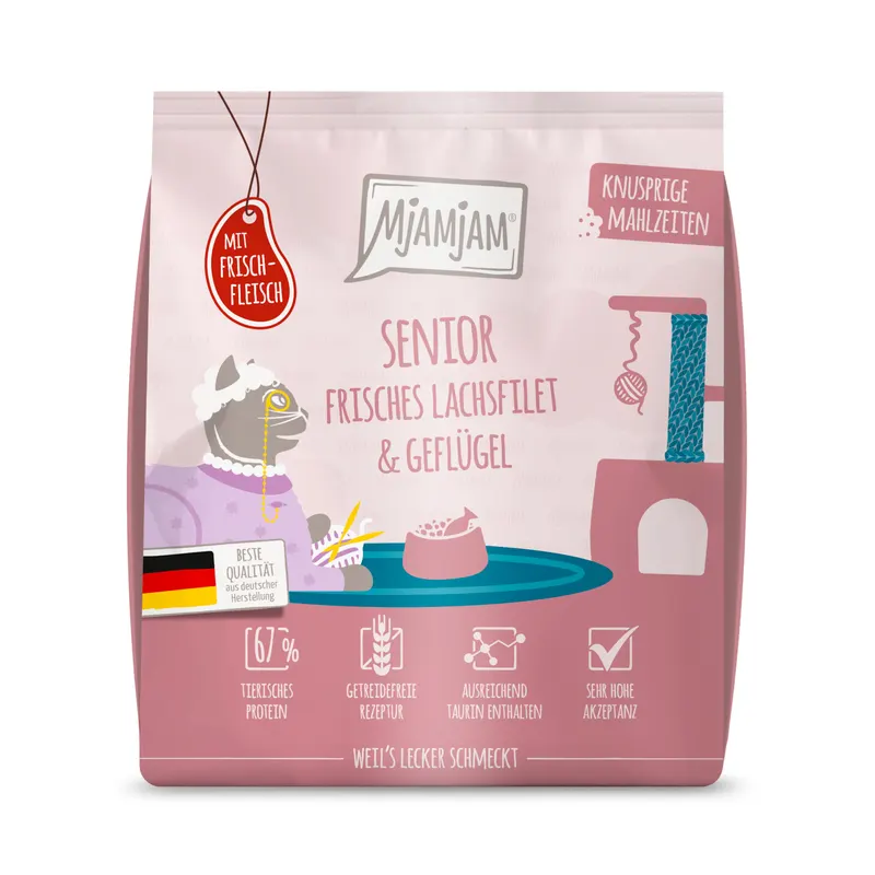 MjAMjAM Knusprige Mahlzeiten Senior, łosoś i drób - 300 g