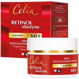 Celia Retinol & Elastyna przeciwzmarszczkowy krem na dzień i noc 60+ z retinolem, elastyną, peptydami, masłem shea i kwasem hialuronowym 50 ml