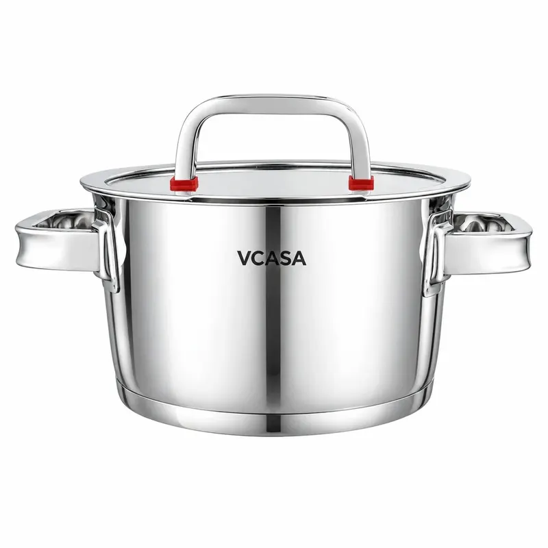 Garnek Vcasa Sierra 18Cm 2,2L Stal 304 Indukcja Pokrywka Odcedzania Cedzak