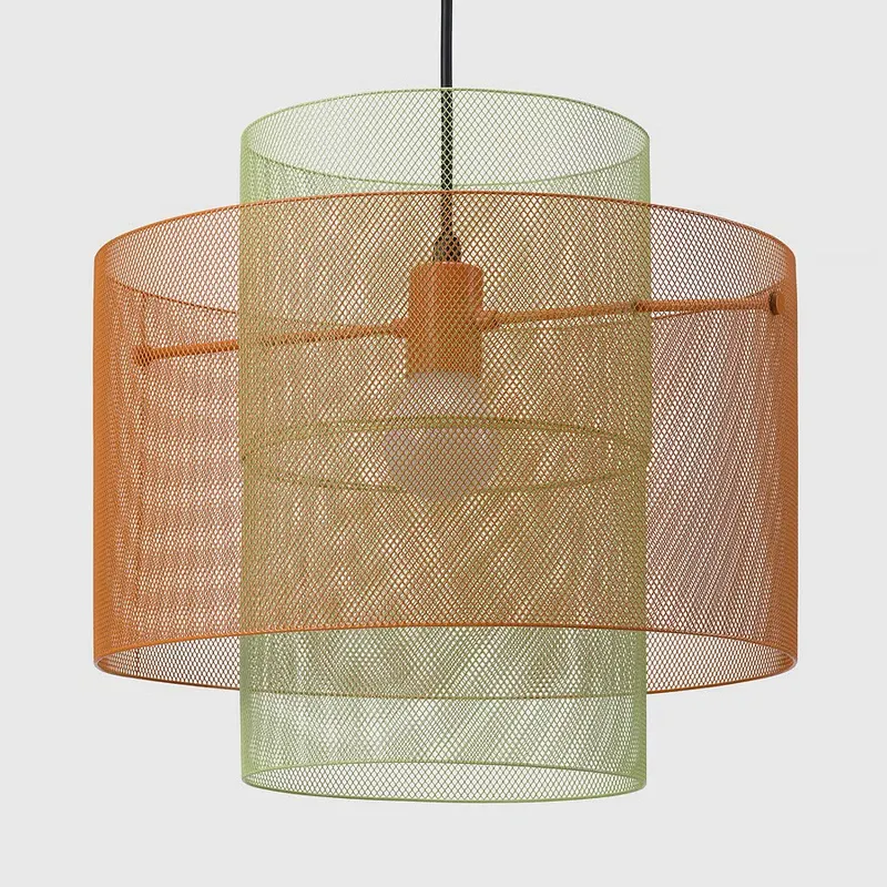 Ozdoby i akcesoria choinkowe / SOLVINDEN lampa sufitowa, siatka pomarańczowy/jasnozielony, 37 cm