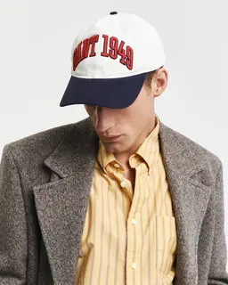 Gant Bawełniana Czapka Z Daszkiem Unisex Z Nadrukiem Biała
