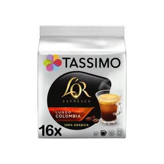 Kawa w kapsułkach Tassimo Lungo Colombia (kompatybilna z ekspresami kapsułkowymi Bosch Tassimo), 16 szt.