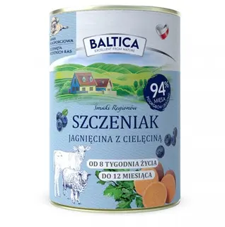 BALTICA Smaki regionów Szczeniak Jagnięcina z cielęciną - mokra karma dla psa - 400g