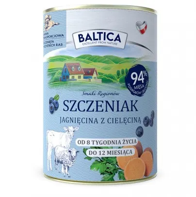 BALTICA Smaki regionów Szczeniak Jagnięcina z cielęciną - mokra karma dla psa - 400g