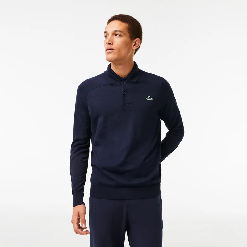 Lacoste Men'S Sport Wool Golf Sweater Męskie Granatowy