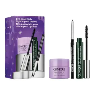 Clinique Eye Essentials Zestaw Tusz do Rzęs + Eyeliner w Kredce + Balsam do Demakijażu