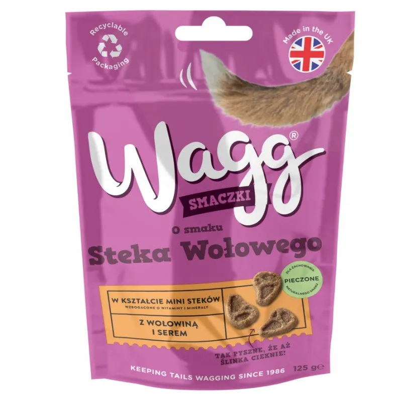WAGG Smaczki Stek wołowy - przysmak dla psa - 125g