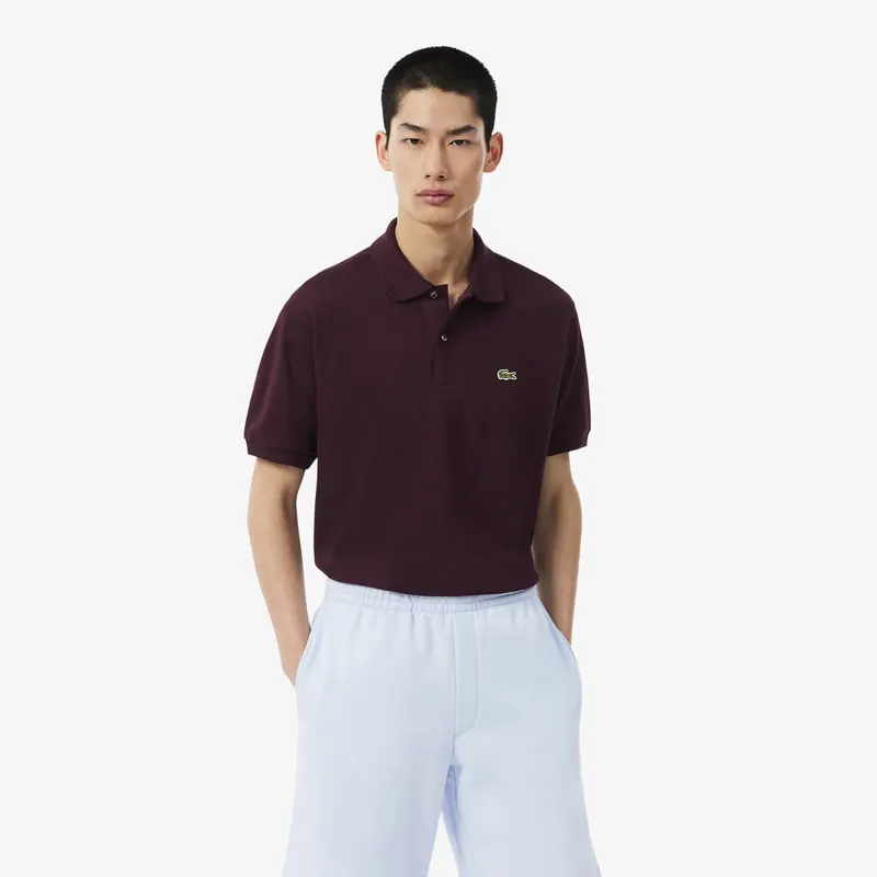 Lacoste Koszulka Polo L.12.12 Classic Fit Bordowa Męskie Bordowy