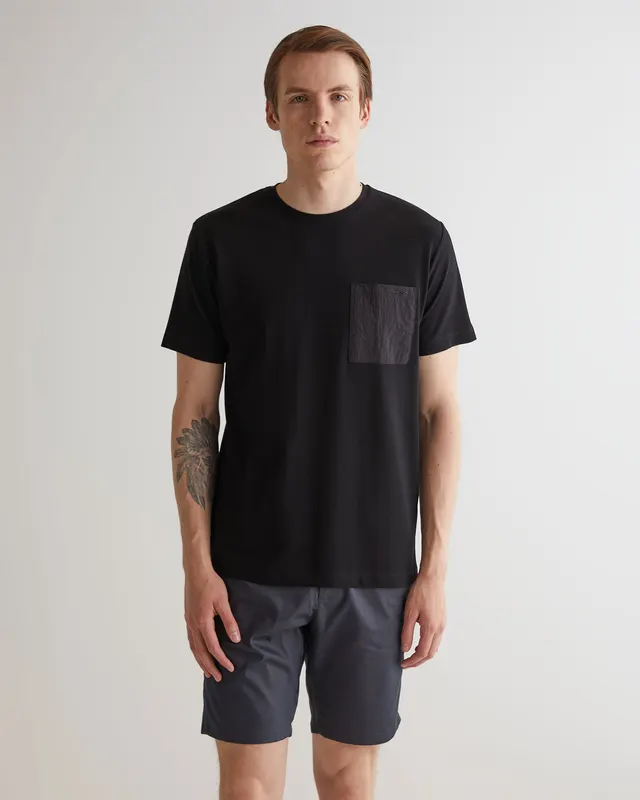 Gant T-Shirt Męski Okrągły Kołnierzyk Regular Fit Czarny