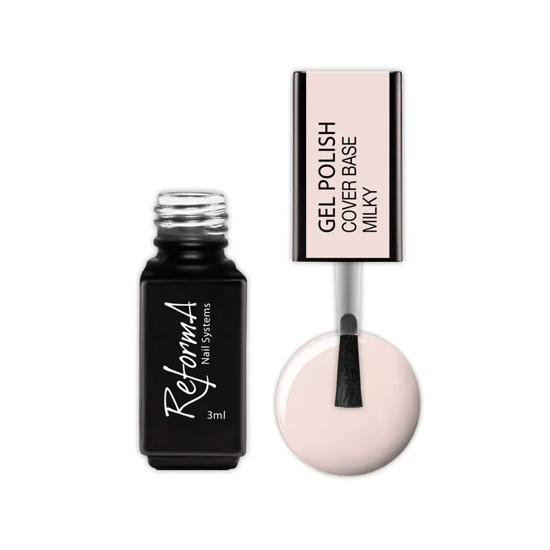 Kauczukowa, coverowa, mleczna, jasno różowa, pastelowa baza hybrydowa- Milky, 3 ml