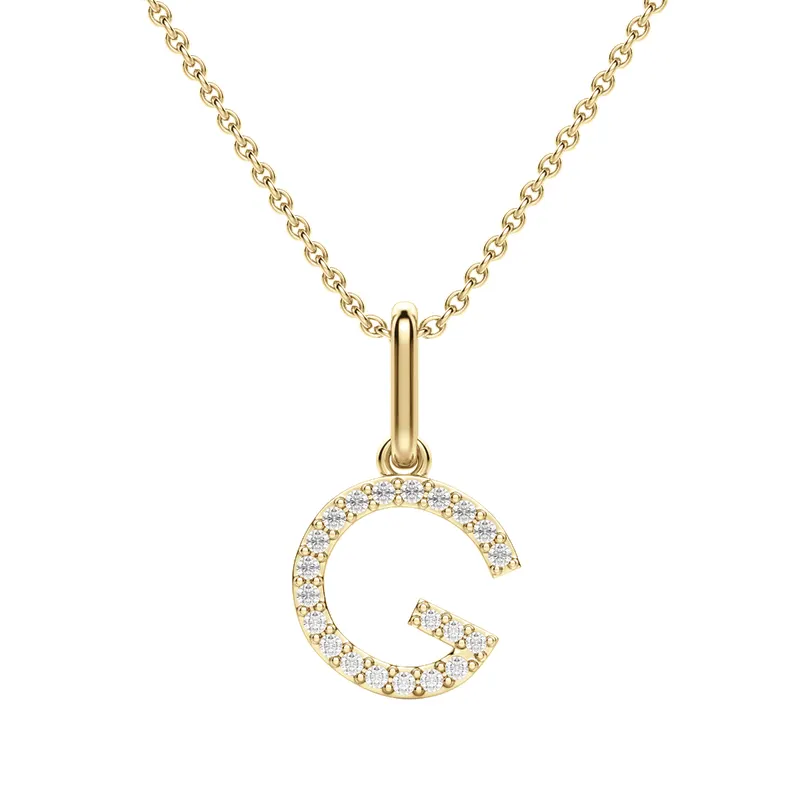 Wisiorek Litera "G" Laboratoryjny Diament 585 Żółte Złoto (14K)