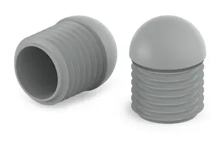 Stopka ślizgowa półkolista do profili okrągłych D-25mm 1,5mm-2,2mm, RAL7042
