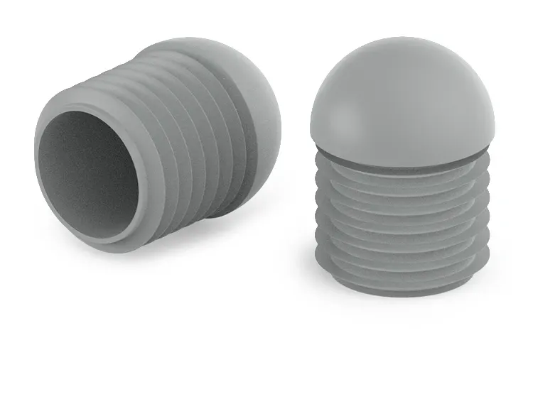 Stopka ślizgowa półkolista do profili okrągłych D-25mm 1,5mm-2,2mm, RAL7042