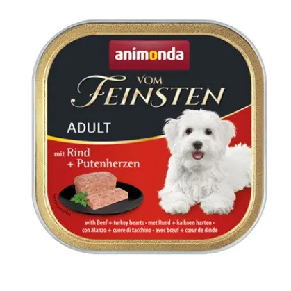 ANIMONDA Vom Feinsten Adult Wołowina i serca indyka - mokra karma dla psa - 150g