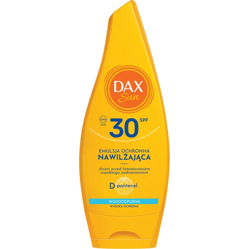 Dax Sun nawilżająca emulsja ochronna SPF 30 do twarzy i ciała z ekstraktem z bawełny, D-pantenolem i witaminą E 175 ml