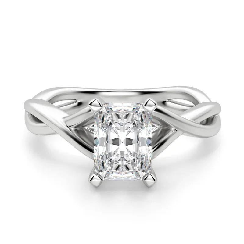 Twisted Klasyczny Radiant 2.50 krt Pierścionek Zaręczynowy Diament Laboratoryjny 585 Białe Złoto (14K)