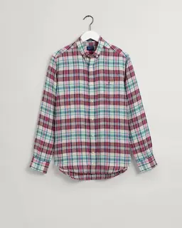 Gant Męska Różowa Koszula Lniana O Regularnym Kroju Z Kołnierzykiem Button-Down