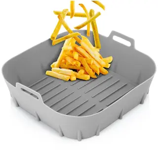 Wkład do frytkownicy Air Fryer beztłuszczowej silikonowy szary 22 cm