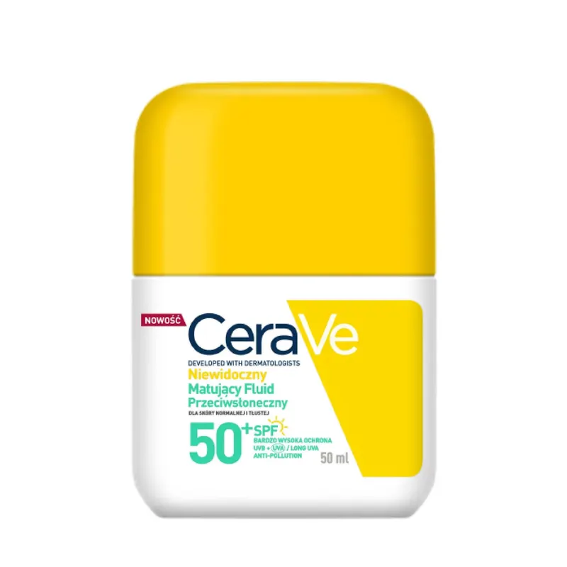 CeraVe Fluide Invisible Toucher Sec Matujący Fluid do Skóry Tłustej i Mieszanej z Filtrem SPF50+ 50ml