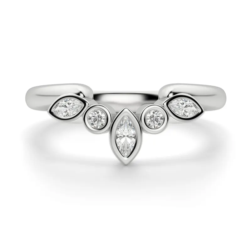 Obrączka Ślubna Queen Laboratoryjny Diament 585 Białe Złoto (14K)